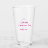 Verre Joyeuse Saint-Valentin texte rose nom message (Dos)