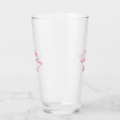 Verre Joyeuse Saint-Valentin texte rose nom message (Gauche)