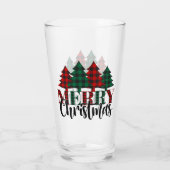 Verre Joyeuse typographie de Noël avec les arbres de Noë (Dos)