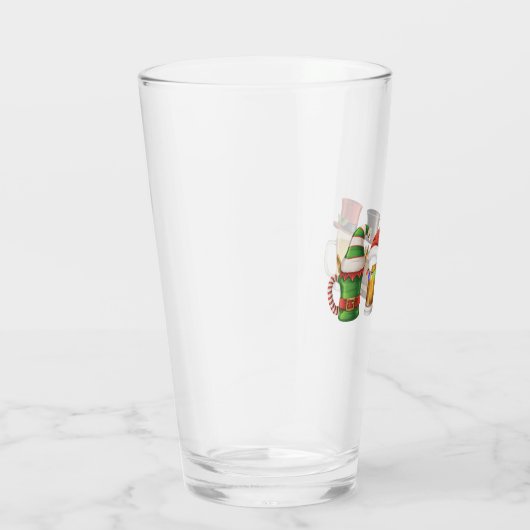 Verre Joyeuses bières de Noël Boire Père Noël Beer Lover (Droite)