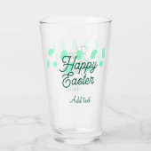 Verre Joyeuses Pâques œufs verts pastel nom date simple (Dos)