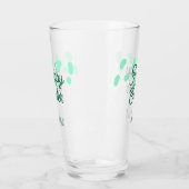Verre Joyeuses Pâques œufs verts pastel nom date simple (Gauche)