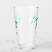 Verre Joyeuses Pâques œufs verts pastel nom date simple (Droite)