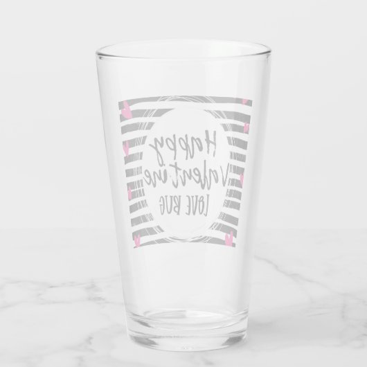 Verre joyeuses valentines adorent bug, cadeau de la Sain (Dos)