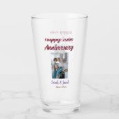 Verre Joyeux 10e anniversaire photo mariage nom du coupl (Dos)