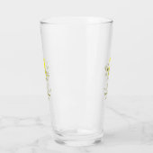 Verre Joyeux 15e anniversaire jaune ajouter nom monogram (Gauche)