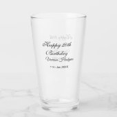 Verre Joyeux 20e anniversaire nom date simple minimal (Dos)