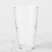 Verre Joyeux 21e Anniversaire rose ajouter nom monogramm (Gauche)