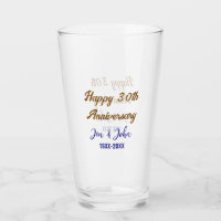 Joyeux 30e anniversaire de mariage royal bleu or s