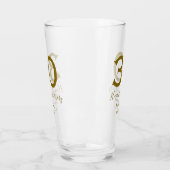 Verre Joyeux 30e anniversaire nom date golden bold lette (Gauche)