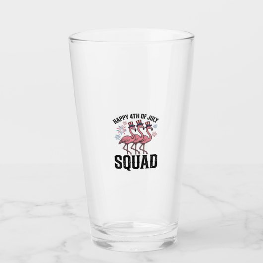 Verre Joyeux 4 juillet Flamingo Squad Vector Design_1 (Devant)