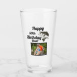 Verre Joyeux 50e anniversaire Pêche Photo Basse Poisson<br><div class="desc">Ajoutez une photo et customisez l'âge sur cette grande tasse de café d'anniversaire dédiée au père,  grand-père,  ou ami qui aime pêcher et pêcher avec ses enfants ou petits-enfants. Ce verre fait un grand cadeau d'anniversaire.</div>