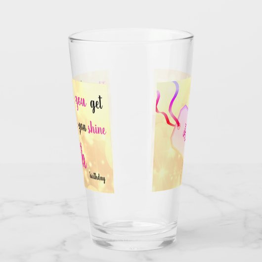 Verre Joyeux 90e anniversaire nom d'ajout personnalisé (Gauche)