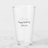 Verre Joyeux anniversaire ajouter nom titre simple minim (Dos)