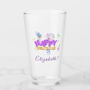 Verre Joyeux anniversaire avec nom et âge