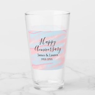 Verre Joyeux anniversaire de mariage nom date année past