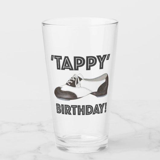 Verre Joyeux anniversaire Tap Dance Tapdance Chaussure (Devant)