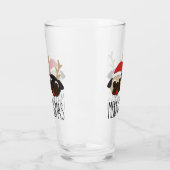 Verre Joyeux carlin Père Noël de Pugmas et renne (Gauche)