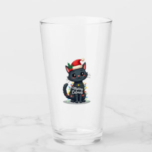 Verre Joyeux Catmas Chat Noir Lumière de Noël Xmas Famil