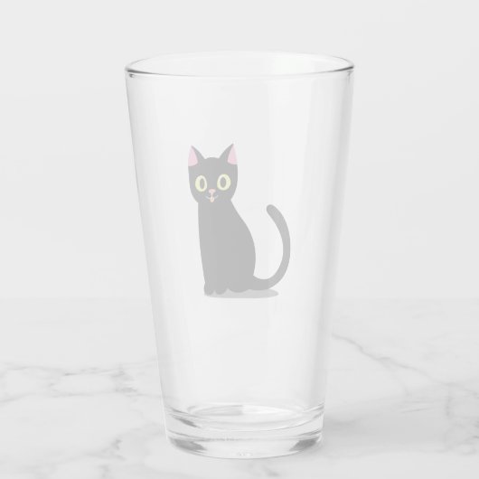 Verre Joyeux dessin de chat noir (Dos)