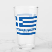 Verre Joyeux drapeau grec pour l'indépendance (Devant)