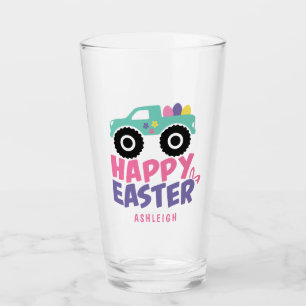 Verre Joyeux Egg de Pâques Camion de Fille Nom moderne