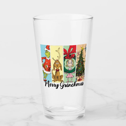 Verre Joyeux Grinchmas Collage de Fêtes (Devant)