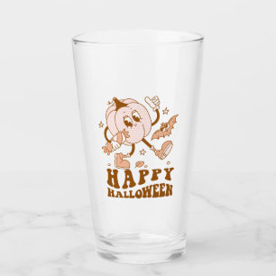 Verre Joyeux Halloween Citrouille de points de Polka ré