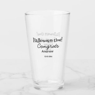 Verre Joyeux Halloween félicitations nom date année dipl