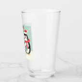 Verre Joyeux manchots enneigés de Noël (Gauche)