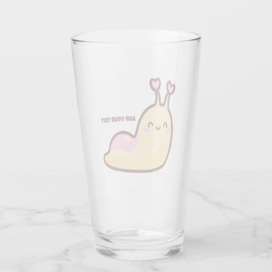Verre Joyeux mignon Slug Texte personnalisé (Dos)