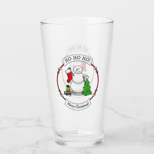 Verre Joyeux Noël 2 Arbre Stocker Snowman (Dos)