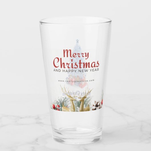 Verre Joyeux Noël Arbre cadeau de la Coupe du Cerf de ve (Devant)