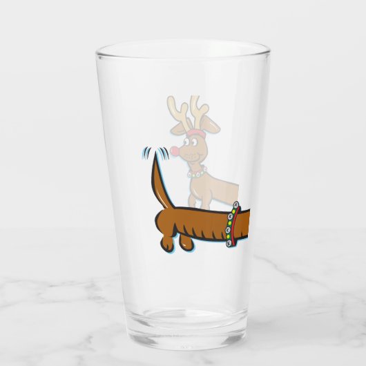 Verre Joyeux Noël Dachshund (Dos)
