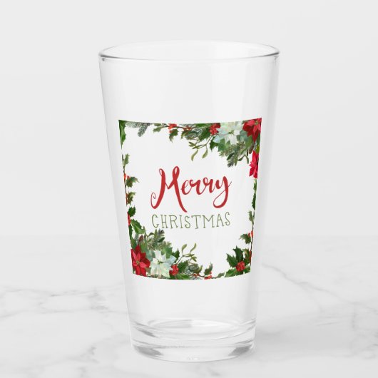 Verre Joyeux Noël de verdure (Devant)