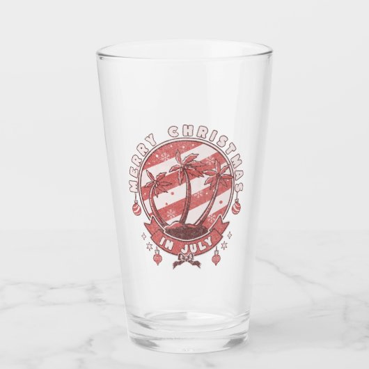 Verre Joyeux Noël en juillet (Devant)