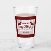 Verre Joyeux Noël et Joyeuse typographie du Nouvel An (Dos)