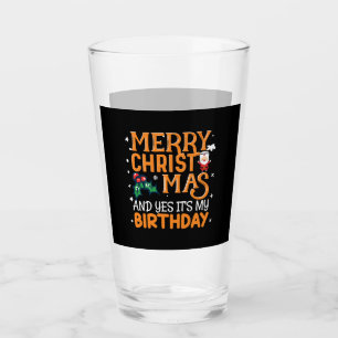 Verre Joyeux Noël et oui c'est mon anniversaire