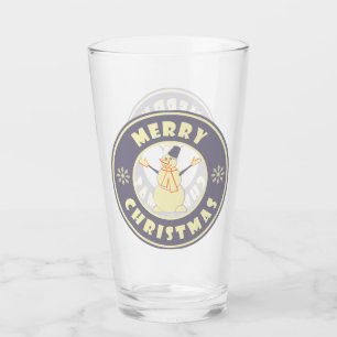 Verre Joyeux Noël heureux bonhomme de neige célèbre styl