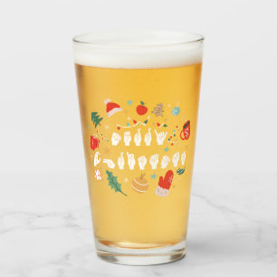 Verre Joyeux Noël - Langue des Signes Américaine III