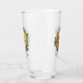 Verre Joyeux Noël mignon Aquarelle Chien Chien Chien Nom (Gauche)
