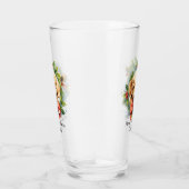 Verre Joyeux Noël mignon Aquarelle Chien Chien Chien Nom (Droite)