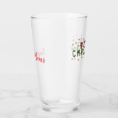 Verre Joyeux Noël personnalisé avec points rouges/verts (Droite)