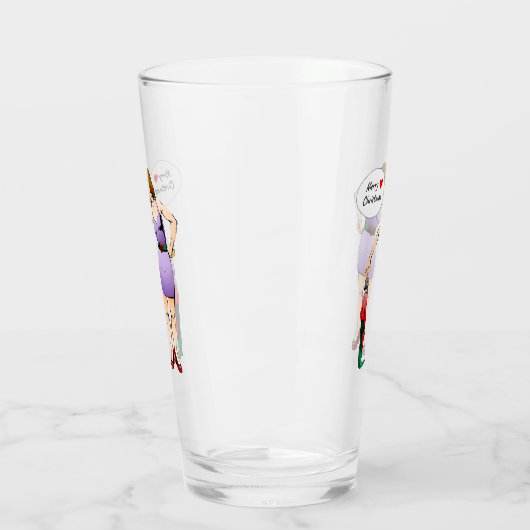 Verre Joyeux Noël Petit Elfe (Gauche)