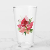 Verre Joyeux Noël Poinsettia et Holly (Dos)