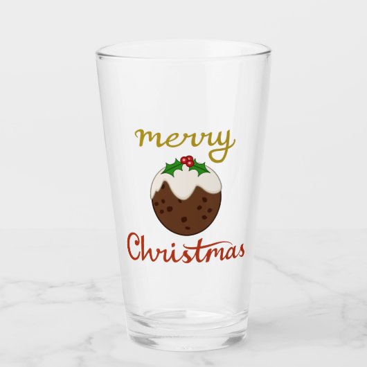Verre Joyeux Noël+Pudding Design (Devant)