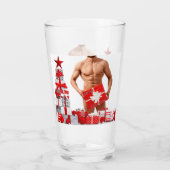 Verre Joyeux Noël SlipperyJoe cadeau blanc rouge argent (Dos)