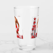 Verre Joyeux Noël SlipperyJoe cadeau blanc rouge argent (Gauche)