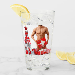 Verre Joyeux Noël SlipperyJoe rouge blanc argent cadeau