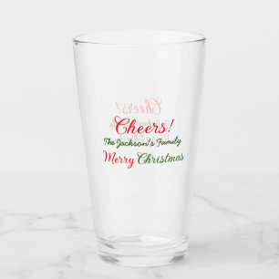 Verre joyeux noël vœux ajouter nom de famille texte phot
